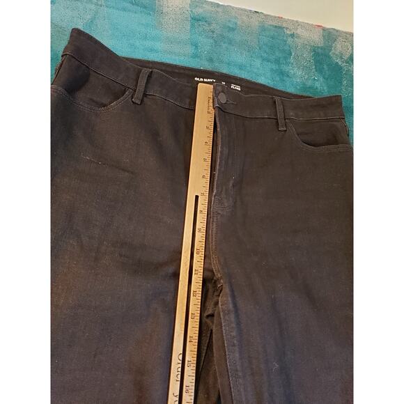 Old Navy Jeans Sz 14 Womens Black Stretch Pants Denim Casual High Rise Flared - Picture 7 of 12